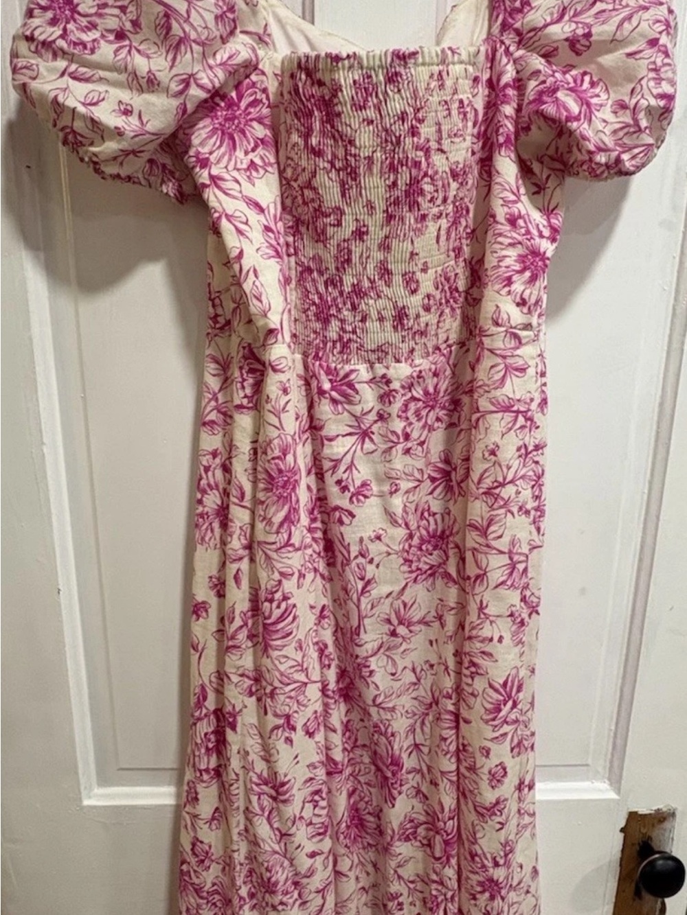 London Times Pink Floral Square-Neck Maxi Dress with Side Slit - Picture 6 of 9